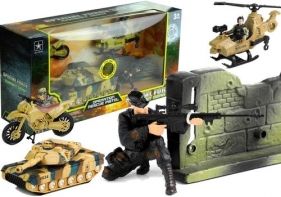 Duży zestaw militarny + Czołg Helikopter Motocykl