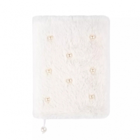 Puszysty notes z perełkmi - biały