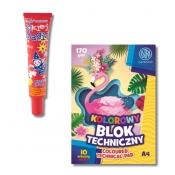 Pakiet blok techniczny Astra A4/ 10 arkuszy i klej w tubie Magic