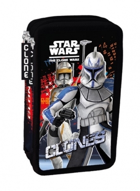 Piórnik podwójny Star Wars Clone Wars z wyposażeniem - <br />