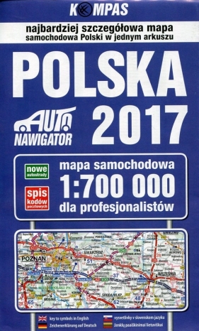 Polska 2017 Mapa samochodowa dla profesjonalistów 1:700 000 - Opracowanie zbiorowe