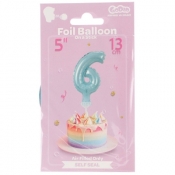 Balon foliowy Godan błękitny 13 cm cyfra 6 (BC-5BLO6)