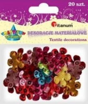 Dekoracje materiałowe kwiaty mix 20 sztuk 28x28mm F020 - 284825