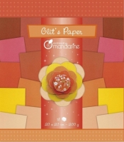 Papier Glitter czerwienie pomarańcze