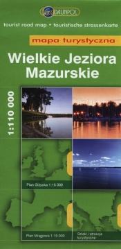 Wielkie Jeziora Mazurskie Mapa turystyczna 1:110 000