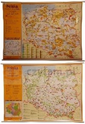 Polska Skarby kultury Skarby przyrody Mapa ścienna