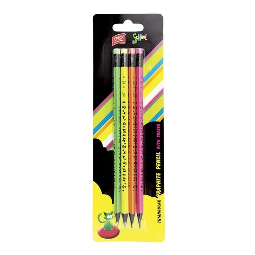 Ołówek z gumką Fluo 4 sztuki