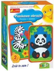 Piaskowe obrazki Panda i zebra
