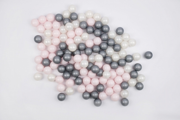 Piłki do basenu srebrna, perłowa, różowa jasna (74824)
