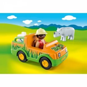 Playmobil 1.2.3: Pojazd do transportu nosorożca (70182)