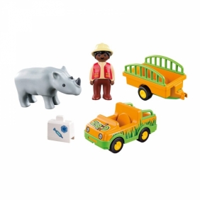 Playmobil 1.2.3: Pojazd do transportu nosorożca (70182)