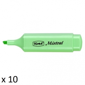 Zakreślacze TOMA Mistral TO-334, 10 szt. - pastelowy zielony