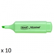 Zakreślacze TOMA Mistral TO-334, 10 szt. - pastelowy zielony