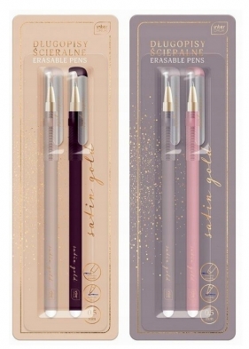 Długopis ścieralny - Satin Gold, 2szt