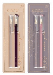 Długopis ścieralny - Satin Gold, 2szt