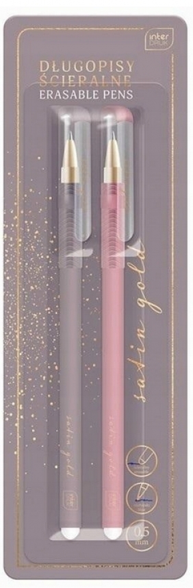 Długopis ścieralny - Satin Gold, 2szt