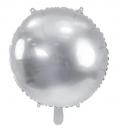 Balon foliowy okrągły Pastylka 45cm srebrny
