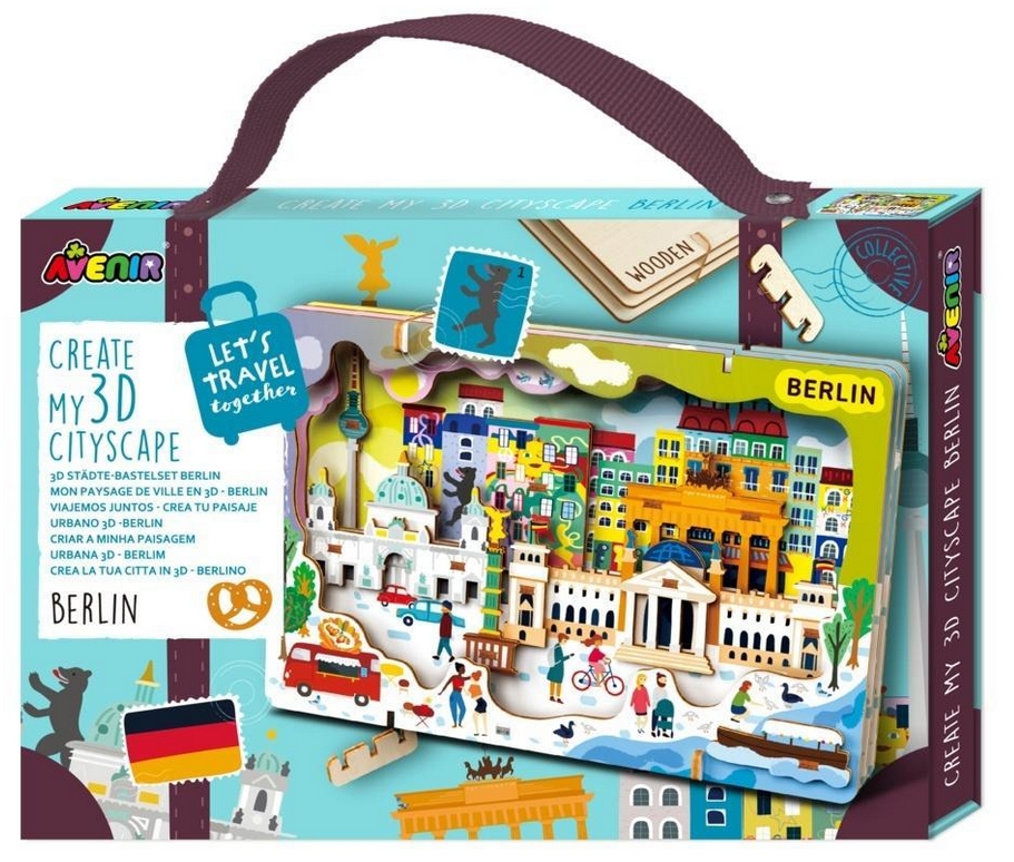 Stwórz pejzaż miejski Berlin - puzzle drewniane 3D