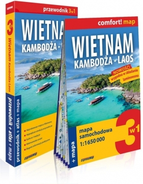 Wietnam Kambodża Laos 3w1: przewodnik + atlas + mapa - Jakób Królczyk