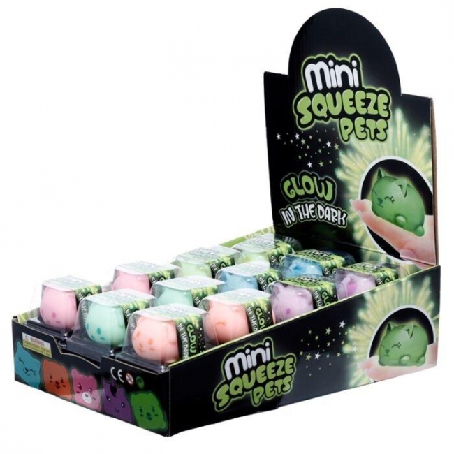 Gniotek świecący w ciemności zwierzątka domowe MIX