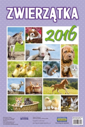 Kalendarz 2016 Zwierzątka - Myślak Monika