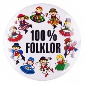 Przypinka duża - 100% Folklor postacie FOLKSTAR