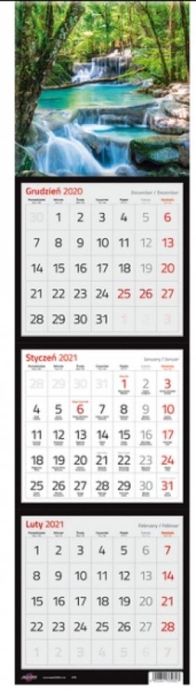Kalendarz 2021 Trójdzielny Kwadratowy