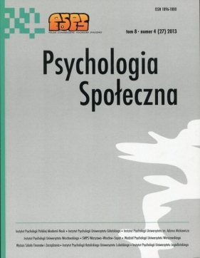 Psychologia Społeczna 8(27) 2013