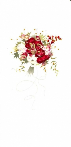 Karnet Kwiaty DL OG01 - Czerwony bukiet