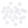Śnieżynki z brokatem białe 2,4cm 24szt