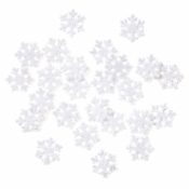 Śnieżynki z brokatem białe 2,4cm 24szt
