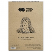 Szkicownik na spirali Happy Color Black&Brown A4, 50 ark, 2 kolory (HA 3808 2030-BB50)