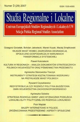 Studia Regionalne i Lokalne 3 / 2007