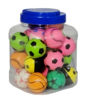 Piłka kauczuk 4 cm 25 szt. w słoju