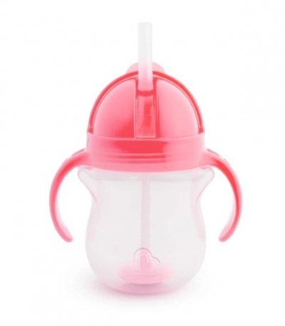 Kubek Munchkin niekapek ze słomką 207ml różowy