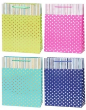 Torebka Lux 30x42x12cm kropki mix ROZETTE