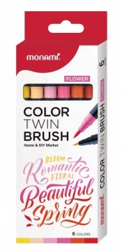 Dwustronne pisaki z końcówkami pędzelkowymi Color Twin Brush 6 kol. FLOWER MonAmi (2053009506)