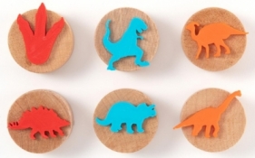 Zestaw drewnianych stempli Dinozaury