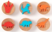 Zestaw drewnianych stempli Dinozaury