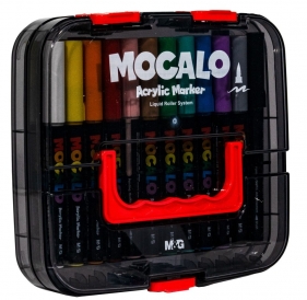 Marker akrylowy Mocalo pędzelkowy, 24 kolory w skrzynce