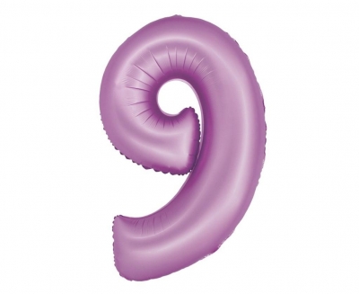 Balon foliowy Smart cyfra 9 lawendowy matowy 76cm