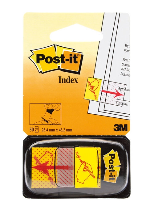 <img src='https://webimage.pl/pics/830/8/d847533.jpg' style='height:440px' /> Zakładki indeksujące POST-IT z nadrukiem ?ręka+ołówek? PP 25x43mm 50 kartek