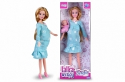 Lalka Natalia w ciąży niebieska 29 cm (120831)