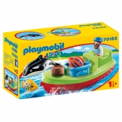 Playmobil 1.2.3: Marynarz z łodzią rybacką (70183)
