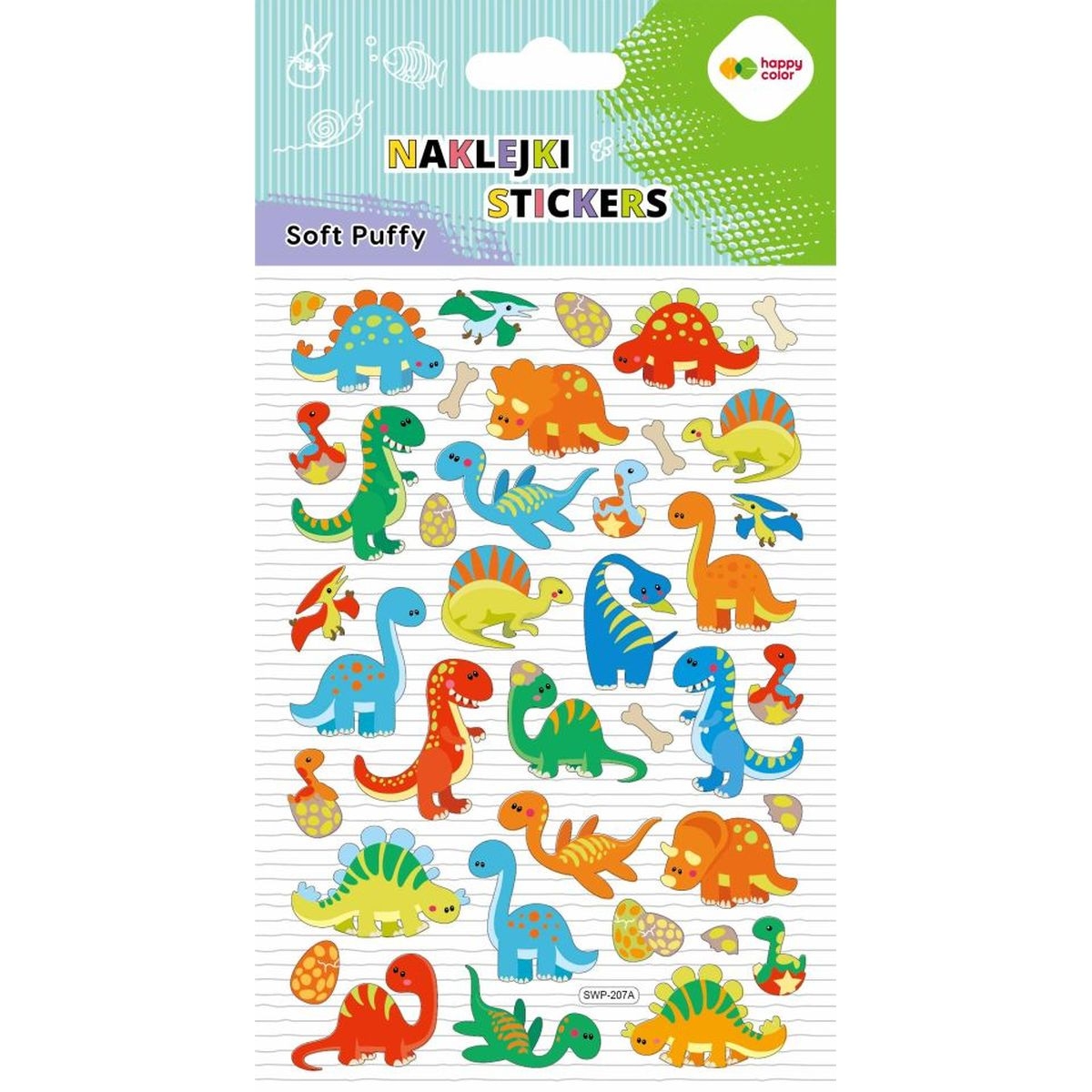 Naklejki 3D Soft Puffy - Dino Fun, 110x205mm