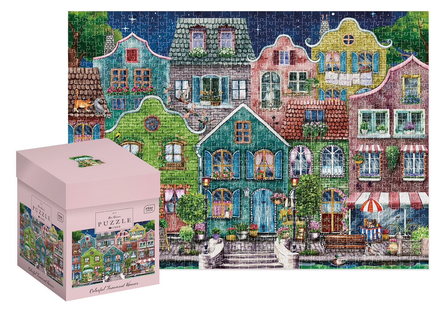 Puzzle 1000: Box Houses 3 - Colorful Tenement Houses