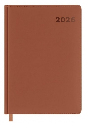 Kalendarz książkowy 2026 A5 brązowy EASY