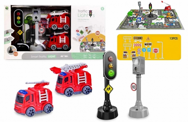 Zestaw pojazdów miejskich z matą