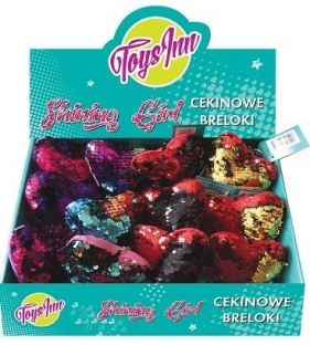 Brelok cekinowy Serce mix kolorów