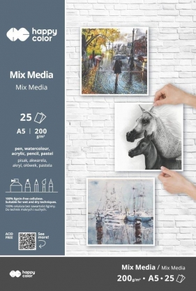 Blok Mix Media Art A5/25K 200g Happy Color
